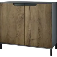 Vladon Kommode Sylt V3, Moderner Küchenschrank mit 2 großen Türen Anthrazit matt / Eiche Ribbeck (92,5 x 83.5 x 35)