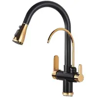 OEM Küchenarmatur, Touch-Sensor-Filter, Doppelgriff, Kein Sensor Schwarz Gold
