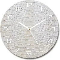 Tulup Wanduhr aus Glas 30fi Glasbild Glasuhr Gehärtetes Glas - weisse-zeiger - Crocodile skin