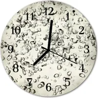 Tulup Glasuhr Wanduhr Küchenuhr Echt-Glas 30fi cm Tropfen grau