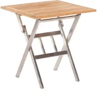 SonnenPartner Klapptisch Base 70x70 cm Edelstahl Tischsystem wählbare Tischplatte
