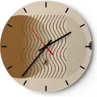 ARTTOR Wanduhr - Rund - Glasuhr - Abstraktion Geometrie Minimalismus - 30x30cm - Schleichendes Uhrwerk - Lautlos - zum Aufhängen bereit - Dekoration Modern - Wanddekoration aus Glas - C3AR30x30-5043