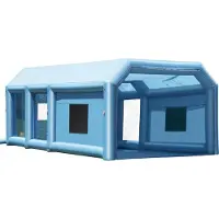 Vevor Inflatable Paint Booth, 29.5 x 15.7 x 11.8 ft Inflatable Spray Booth, with 950W+750W Powerful Blowers and Air Filter System, Portable Car Paint Booth for Large Truck, Large Van, Large Machinery
