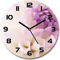 Tulup Wanduhr aus Glas 30fi Glasbild Glasuhr Gehärtetes Glas - schwarze-zeiger - White dahlia