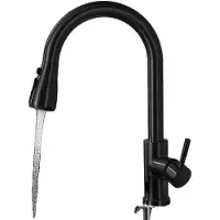 OEM Küchenarmatur, Ausziehfunktion, langlebiger Edelstahl, hwx-schwarz
