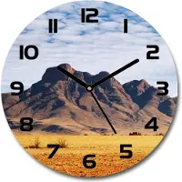 Tulup Wanduhr aus Glas 30fi Glasbild Glasuhr Gehärtetes Glas - schwarze-zeiger - Rocks in Namibia
