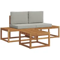 vidaXL Outdoor-Sofagarnitur 3 Stk. Natur