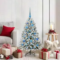 vidaXL "Schlussverkauf" Künstlicher Weihnachtsbaum - Tannenbaum - Kunstbaum moderne - Grün und Weiß 120 cm PVC und Metall C12983