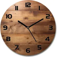 Tulup Wanduhr aus Glas 30fi Glasbild Glasuhr Gehärtetes Glas - schwarze-zeiger - Wooden background