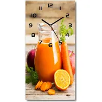 Tulup Wanduhr aus Glas – 30x60 cm - Glasbild - Glasuhr - Gehärtetes Glas -Fruchtsaft