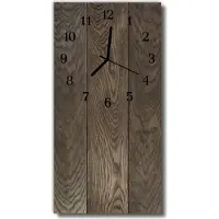 Tulup Glasuhr Wanduhr Küchenuhr Echt-Glas 30x60 Platte Braun