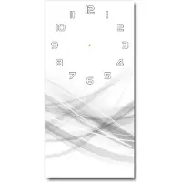 Tulup Wanduhr aus Glas – 30x60 cm - Glasbild - Glasuhr - Gehärtetes Glas -Wellen Abstraktion