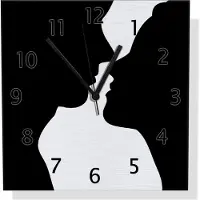 Wallario Design Wanduhr Mann und Frau aus Aluverbund, Größe 30 x 30 cm