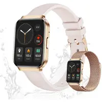 Valdus Damen Smartwatch – IP68 Wasserdicht, Telefonfunktion, Luxus Fitnessuhr mit Herzfrequenz, Musiksteuerung & Zykluserinnerung – Gold