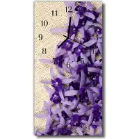 Tulup Glasuhr Wanduhr Küchenuhr Echt-Glas 30x60 Lavendel Mehrfarbig