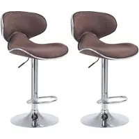 CLP 2er Set Barhocker Las Vegas V2 Stoff chrom braun