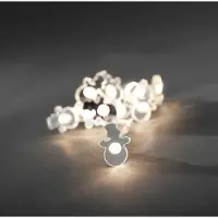 Konstsmide LED Dekolichterkette, 10 transparente Schneemänner, verspiegelt, 10 warm weiße Dioden, batteriebetrieben, bis zu 120h, transparentes Kabel