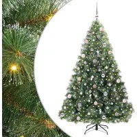 vidaXL "WINTER SALE" Künstlicher Weihnachtsbaum mit 300 LEDs Grün 210 cm PE und PVC - Künstliche Weihnachtsbäume NEU7504007