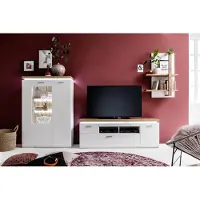 Möbelando Wohnwand Anbauwand Schrankwand Mediawand TV-Wand Wohnzimmerwand "Chalki II"