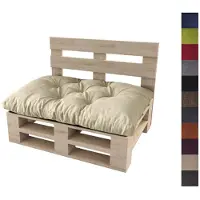 Sunnypillow Palettenkissen für Gartenmöbel - Sitzkissen 120 x 60 cm - Palettenauflage für Palettensofa - Palettenpolster, Sitzpolster für Palettenmöbel - Gesteppte Gartenkissen - Kissen Cremefarben