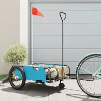 vidaXL "2026 Promotion" Fahrradanhänger Blau und Schwarz Oxford-Gewebe & Eisen - Fahrradanhänger CC32724