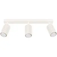 Licht-Erlebnisse Deckenstrahler 3 flammig verstellbar GU10 Creme 45 cm Aluminium Wohnzimmer Deckenleuchte