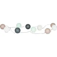 Levandeo 10er Lichterkette LED Ø6cm Kugeln Girlande Lampions Baumwolle Grün Deko