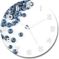 Tulup Wanduhr aus Glas 30fi Glasbild Glasuhr Gehärtetes Glas - weisse-zeiger - blueberries