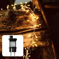 Hellum LED Tauperlenlichterkette, bernstein, 420 LEDs, Timer, für Außen 576535