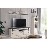 IMV Wohnwand Sherwood W1 Pinie weiß anthrazit mit soft-close