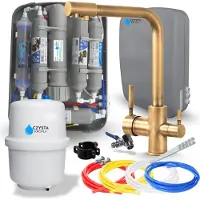 ARI Wasserfilter Set RO7 Slim mit 3-Wege Küchenarmatur Venom 1, 7-stufige Filtration, Mineralisierung, Mosidz