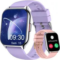 Valdus Smartwatch für Damen Fitnesstracker 2 Zoll mit Telefonfunktion, Armbanduhr Blutdruckmessung Herzfrequenz Schlafmonitor SpO2, Sportuhr Schrittzähler