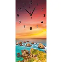 Wallario Design Wanduhr bedruckt, Größe 30 x 60 cm, Motiv: Himmel am Abend