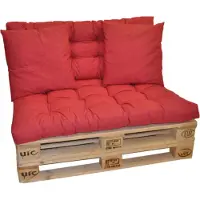 Rattani Premium Polster , Kissen für Europalette Set Sitzkissen - Rückenkissen - Zierkissen Colore Rosso (rot)