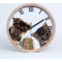 Tulup Holzuhr 20fi cm wanduhr - schwarze Spitzen - Haustiere