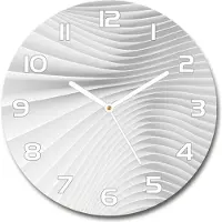 Tulup Wanduhr aus Glas 30fi Glasbild Glasuhr Gehärtetes Glas - weisse-zeiger - Abstraction lines