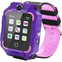 Ele eleoption Kinder 4G Smartwatch mit GPS One-Key SOS Call Anti-Lost für 4-12 Jahre Elektronisches Lernspielzeug für Kinder Lila
