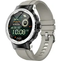 Ele eleoption Smart Watch 24 Sportmodi Wasserdichter Gesundheits-Tracker für Männer Silbergrau