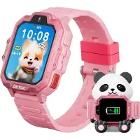Ele eleoption (Rosa) T17 4G Kinder-Smartwatch mit Videoanruf, SOS-Notruf, Sprachchat, SMS, Schulmodus, Spielen & Panda-Ladestation – Kinderuhr für Mädchen und Jungen