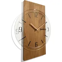 FLEXISTYLE Wanduhr groß Geometrisch 40cm ohne tickgeräusche Holz holzoptik Wohnzimmer jugendzimmer (Eiche/Eisweiß)