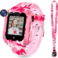 Ele eleoption (Rosa) T28 Smartwatch für Kinder, 4G-sichere Smartwatch, GPS-Tracker, SOS-Anruf, Kamera-WLAN für Kinder, Studenten im Alter von 4 bis 12 Jahren, Geburtstagsgeschenke