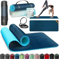 Kesser Gymnastikmatte Yogamatte TPE 183x61cm, rutschfest & gepolstert, inkl. Tragegurt