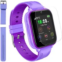 Ele eleoption (Lila) T12 4G Smart Watch für Kinder, Touchscreen-Kinderuhr mit GPS-Tracker und Anrufen, Sprachvideoanruf, SOS-Kamera, Musik-Player