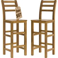 Casaria Barhocker 2er-Set Akazien-Holz