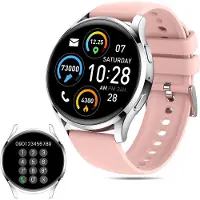 Ele eleoption (Rosa) Smartwatch für Männer und Frauen, IP67 wasserdichte Smartwatch, GPS, Stress- und Schlafmonitor, Multisport-Tracker, Gesundheitsmonitor für Frauen, bis zu 15 Tage Akkulaufzeit