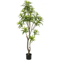 Oasis of Life Kunstpflanze Dracaena Täuschend echt zweifarbigen Blättern 155cm Zimmerpflanze