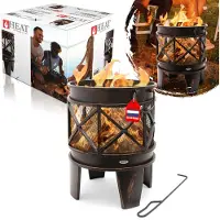 Heat Feuerkörbe 42 cm – Feuerkörbe für den Garten - Feuerstelle Outdoor & Feuertonne - Feuerkörbe mit opt. Grillrost aus hochwertigem Stahl - Feuerkorb für den Garten - 42x42x53 cm