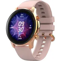 Ele eleoption 1,32 Zoll Smart Watch Herzfrequenz-Blutdruck-Tracker mit Musiksteuerung Mehrere Sportmodi Rosa