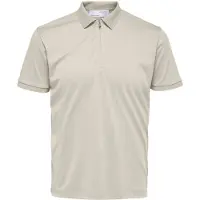 Selected Homme Slhfave Zip Ss Polo Noos, Herren Polohemd mit halbem Reißverschlu