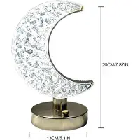 Ele eleoption Mond Tischlampe Kreative Mondform Kristall Nachtlicht Nachttischlampe Romantische Desktop Nachttisch Dekorlampe